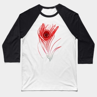 Watermelon Peacock Feather Baseball T-Shirt